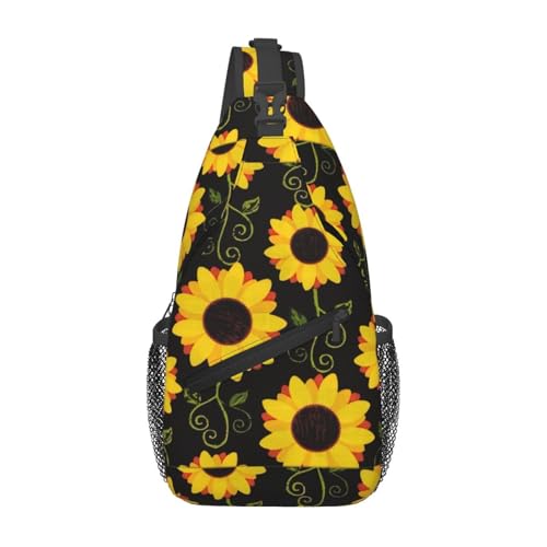 Floral Sunflower Stylish Men'S Messenger Bag - Durable Polyester, Huge Capacity & Adjustable Strap