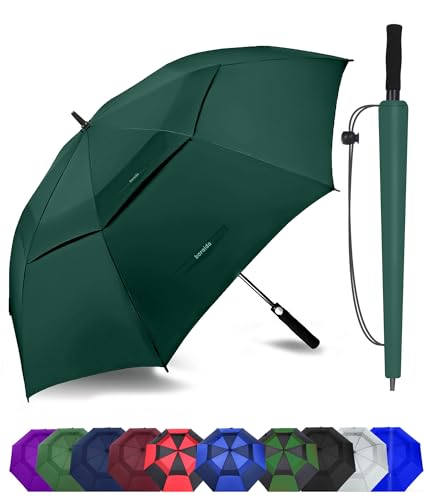 Image of Golf Umbrella Large 62 /68 /72 Inch, Extra Large Oversize Double Canopy Vented Windproof Waterproof Umbrella, Automatic Open Golf Umbrella for Men and Women and Family
