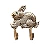 Indian Shelf Brass Kids Rabbit Wall Hooks Bunny Animal Coat Hooks for Wall Decorative Key Hooks for Wall Vintage Gold Key Holder Bunny Easter Decoration Backpack Hanger Unique Towel Holder