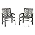 Walker Edison 2 Piece Outdoor Patio Chevron Wood Chair Set All Weather Backyard Conversation Garden Poolside Balcony, Set of 2, Grey
