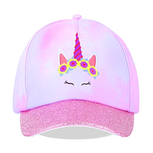 Girls Glitter Baseball Cap Criss Cross Hat, Girl High Ponytail Hat - Kids Trucker Hat With High Bun Messy Ponytail(Ages5-15) #TOP5