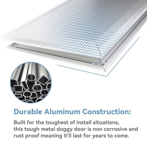 Aluminum Dog Door For Exterior Doors Weatherproof Pet Door For Mid&Small Size Dogs Energy Efficient Doggy Door Aluminum Doggie Door For Wall, Medium #TOP5