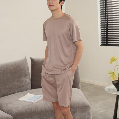 Survetement Homme ete Chemise Manches Courtes + Short Ensemble 2 Pièces Printemps Été T-Shirts Ensemble Short Tenue pour Le Sport et Loisirs Tee Shirts Décontractée Sport Hommes Cadeau Pas Cher – vue 8