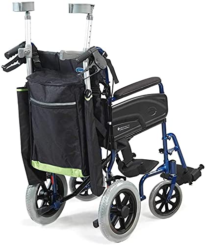 Aids 4 Mobility Green & Black Large Scooter or Wheelchair Storage Backpack Bag Mobility Padded Rear Ideal for Holding Walking Stick, Crutches and Other Mobility Equipment