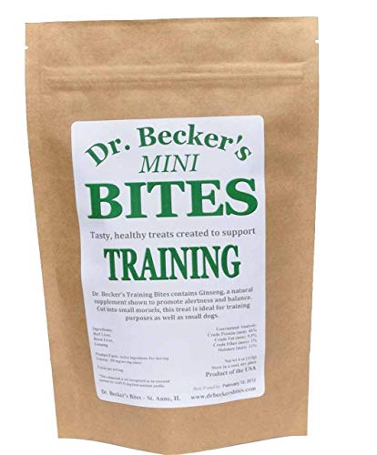 Dr. Becker's Mini Bites | All Natural with 100% Pure Ingredients | Beef Liver and Ginseng Training Treats for Small Dogs, 5 oz