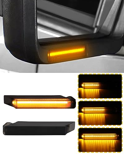 Aexploer Side Mirror Turn Signal Lights Compatible with F150 2004-2014/for Raptor 2010-2014/for Mark LT 2006-2008 (Dynamic Sequential Blinker Smoked Len)