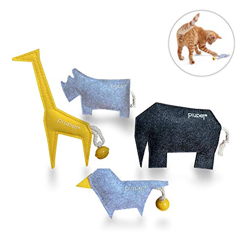 PiuPet® Katzenspielzeug mit Katzenminze - 4er Set Katzen Spielzeug - Stylische Katzenminze Kissen (4er Set)