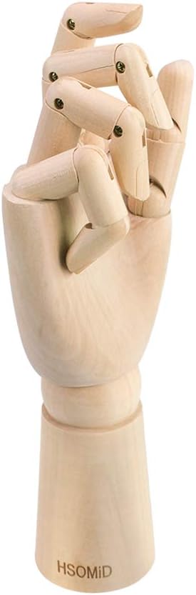 HSOMiD Flexible Wooden Hand Model Moveable Wooden Artists Manikin Hand Figure 10 Inches Right Hand Model for Sketching Drawing Painting Home Office Desk Decoration(10 Inch Right Hand) image 3