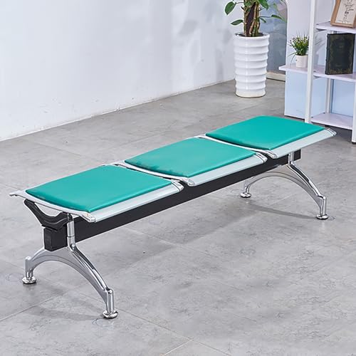 SGKOMN Hospital waiting room chair,3-Seat Reception Bench with Soft Cushions - Office Waiting Room Chair for Airport Hospital Salon Barbershop - Comfortable Lobby Seating, Green