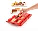 Lékué 3000097 Moule pour préparer 6 Mini bûche en Une Seule étape, Rouge