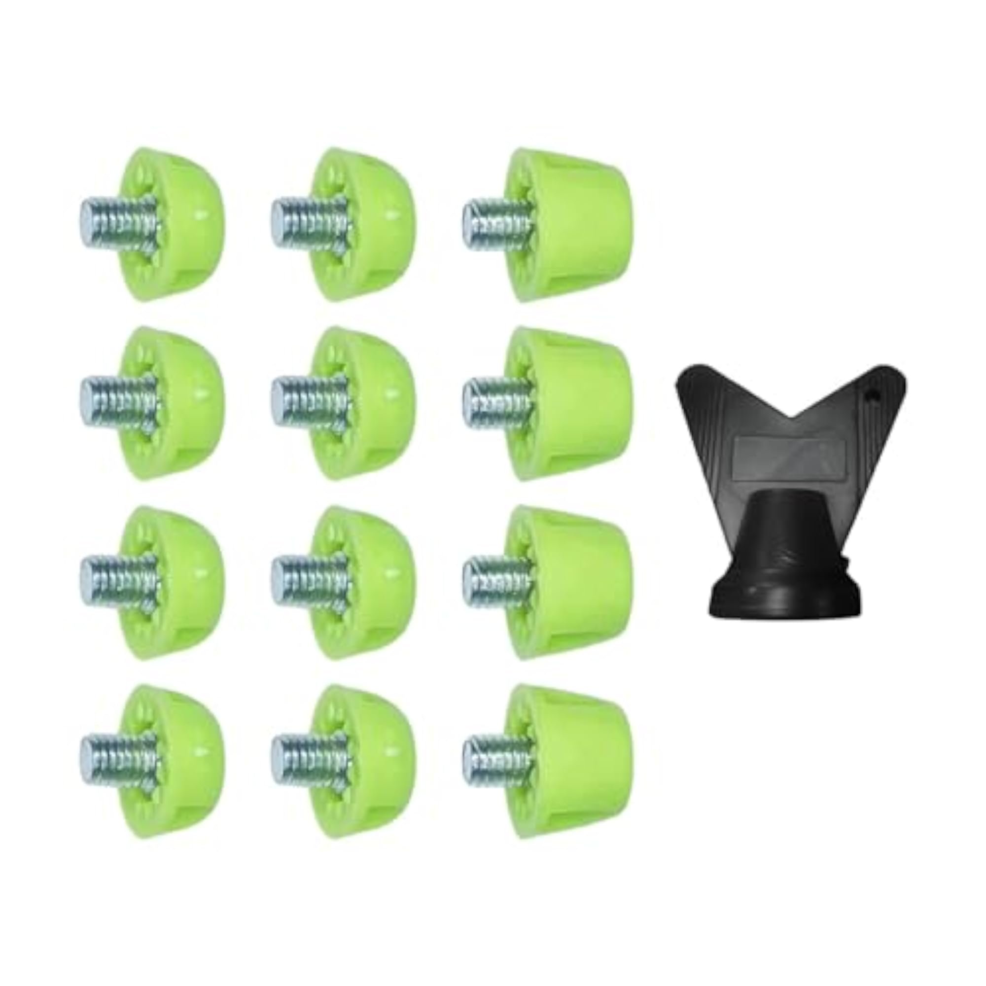 12X Football Boot Studs for Athletic Sneakers, Green