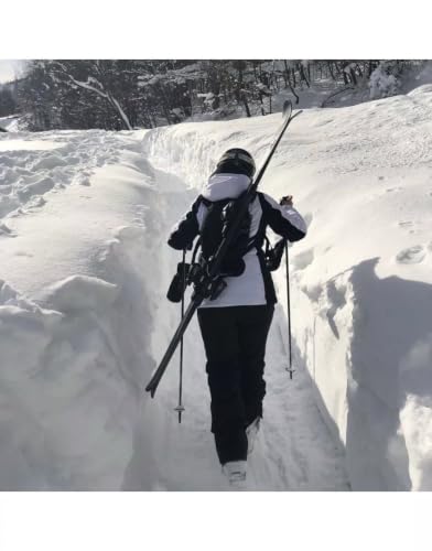 Foto von Wantalis - Skiback - Ein revolutionäres Produkt, um Ihre Ski freihändig zu tragen - Anpassbare und verstellbare Schultergurte, Schwarz