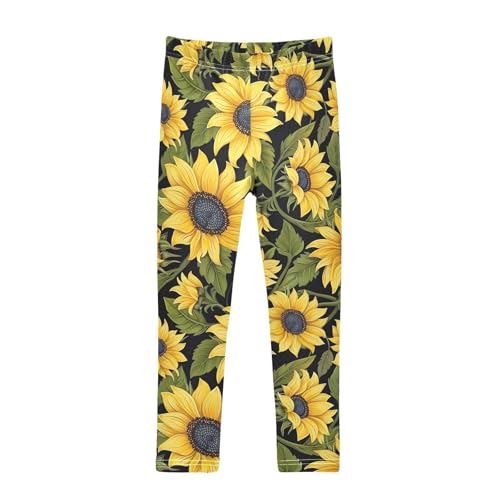 Girls' Leggings Floral Sunflower Kids Yoga Tights Pants 1 Pack 20855045