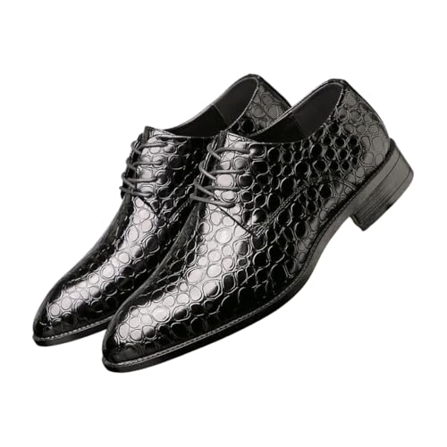 Santimon Men's Leather Lace-Up Dress Shoes Unique Fashion Oxford Casual Suit Shoe