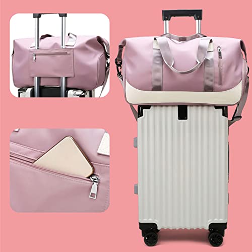 Keyck Bolsa Deporte con Compartimento Zapatos y Bolsillo Húmedo, Bolsa de Deporte para Hombre y Mujer, Bolsa de Viaje Grande Macuto Deporte, Impermeable Mochila Gimnasio Fin de Semana, Rosado Violeta - imagen 6