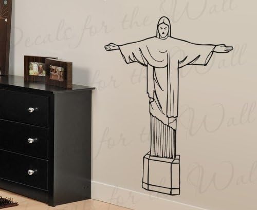Rio de Janeiro Christ the Redeemer Statue Wall Decal - Vinyl Graphic Detailed Brazil Realistic Life Like - Sticker Art Decor Large Decoration Sign Mural