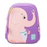 Mochila Nylon Menino Menina Elefante Colorida (Lilas)