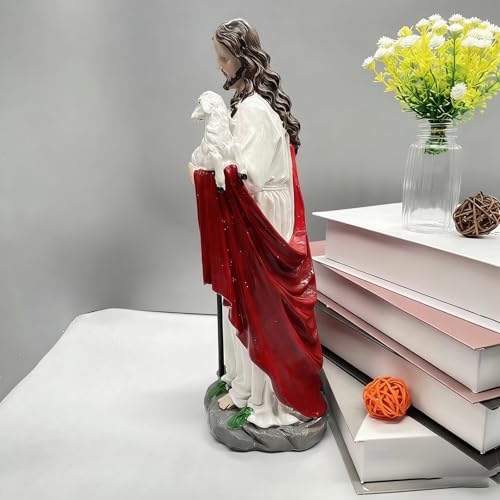 Figurine du bon berger symbole de paix, statuette décorative pour le foyer - 5