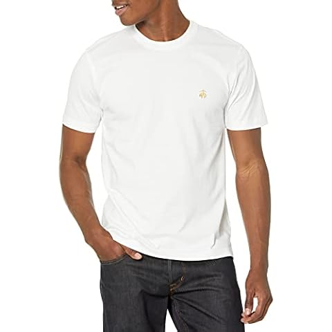Brooks Brothers Men's Short Sleeve Cotton Crewneck Logo T-Shirt, White, X-Large Cover