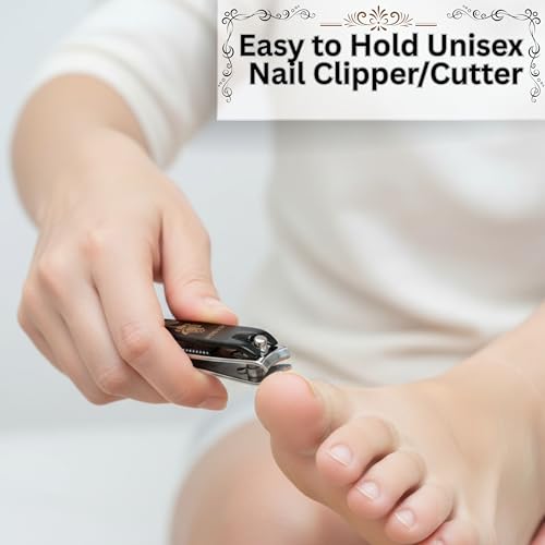 Image of FOLELLO Large Nail Clipper (Black) for Professional and Home Use, Nail Cutter for Women, Cuts Precisely Elegant design, Easy to Hold Unisex Nail Clipper /Cutter