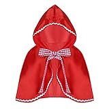 Halloween Umhang Rote Kinder Mädchen Mit Kapuze Umhang Mantel Umkappen Halloween Cosplay Party Kostüm Dress Up Kapuze Mantel Kleine Mädchen Rote Reithaube Party Cosplay für Erwachsene Kinder