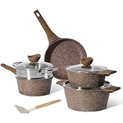 Cacerolas Falk Inducción JUST PERFECTO Bateria de Cocina Induccion y Sartenes Antiadherentes, Ollas Cocina 24,20,18cm, Sartenes induccion 24cm, Vaporera 18 cm, Cacerolas Para Induccion incluidas Espátula libre de PTFE y PFOA