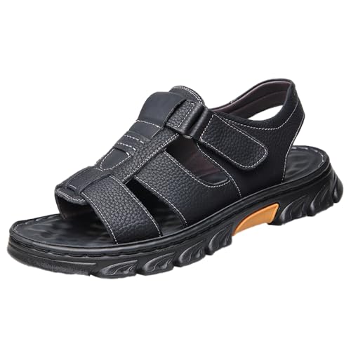 Mens Leather Sandals Open Toe Athletic Sport Sandal for Men Men's Summer Fisherman Sandal for Outdoor