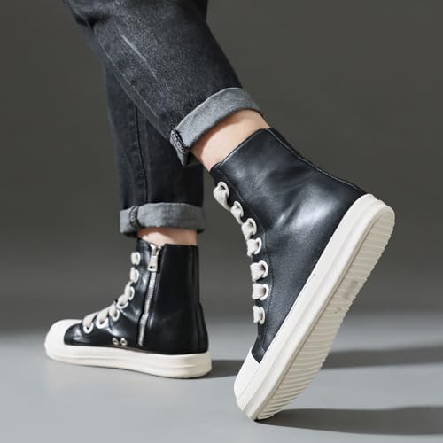 High Top Sneakers for Men Comfortable Platform Shoes with Zipper Walking Shoes4