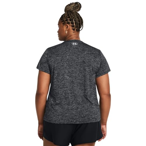 Under Armour Damen Tech Twist Short Sleeve Crew, (001) Schwarz/Weiß, 1X – Ansicht 2