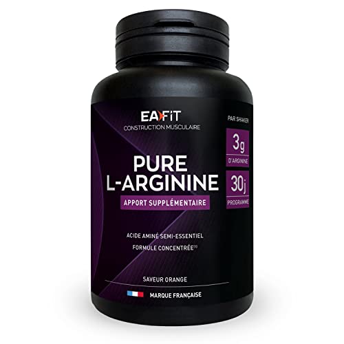 EAFIT - Pure L-Arginine -Formule concentrée- Acide aminé semi-essentiel - Musculation - Apport protéique supplémentaire. Poudre à mélanger dans un shaker pre workout ou post workout - Orange - 141g