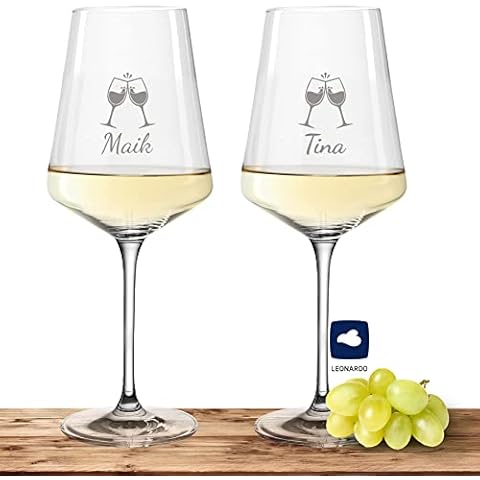2X Leonardo Weißweinglas mit Namen oder Wunschtext graviert Cover
