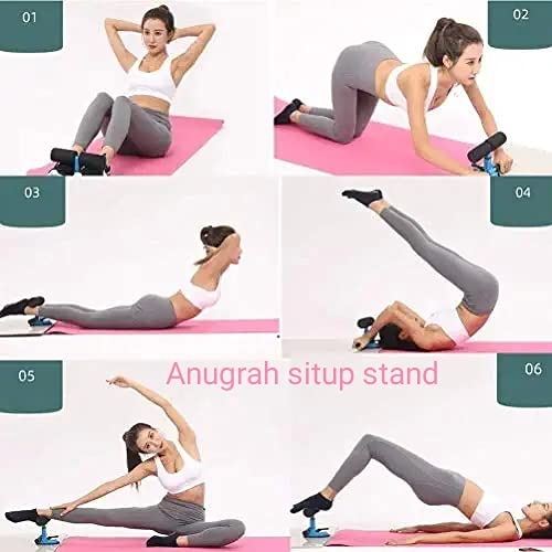 Anugrah Sit Up Bar Portable Adjustable, Sit Up Assistant Device, Ab Workout Equipment with Suction Cups, Support Rode, Ab Exercise Machine for Home Gym Work, Multicolour 1