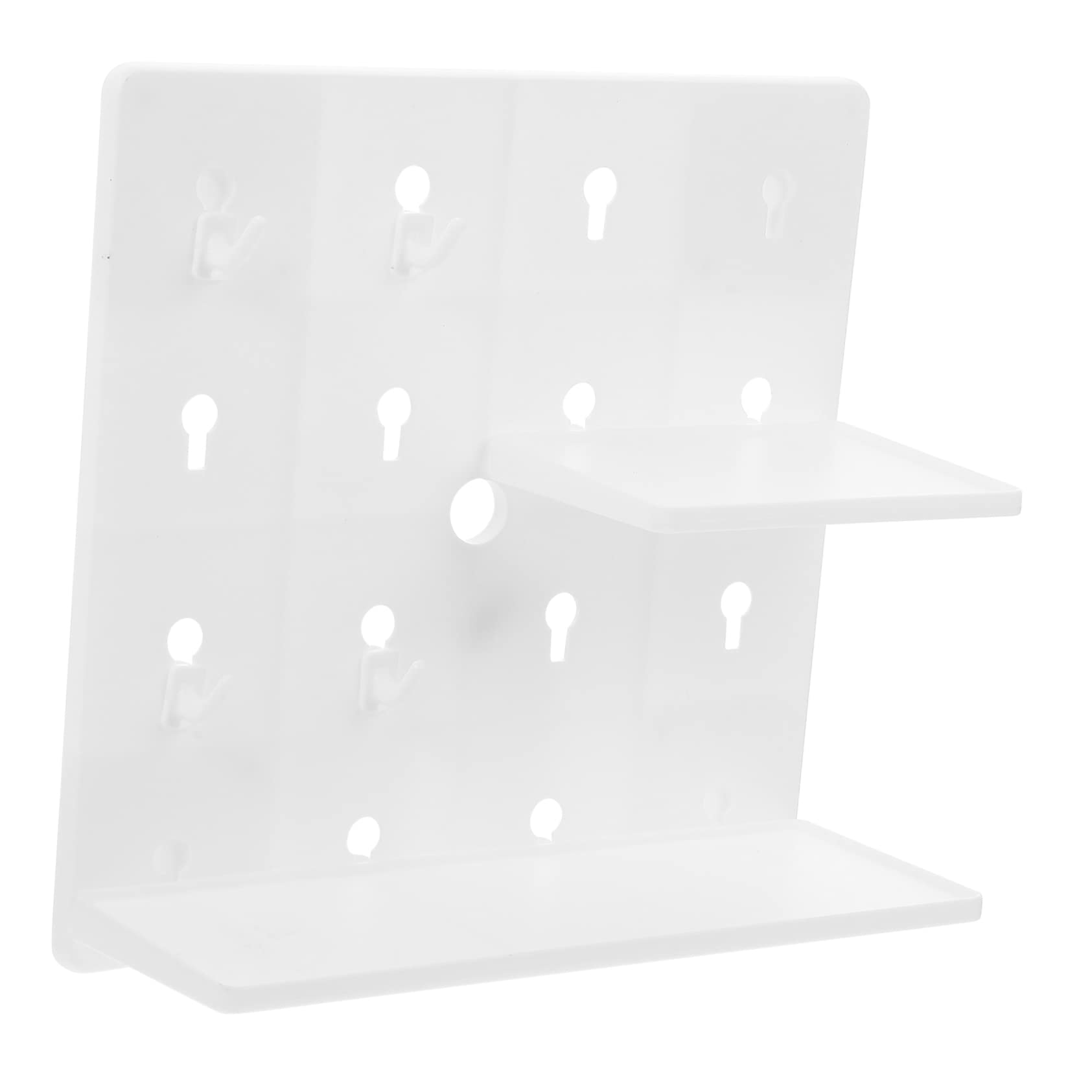 1 Set Pegboard Decorative Frame Pegboard Shelf Bracket Pegboard Utility Hooks Plastic Shelf Pegboard Combinations Kit Cones Wall-Mounted White Abs Organizer Office