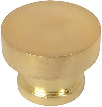 Cosmas 10 Pack 704BB Brushed Brass Round Contemporary Cabinet Hardware Knob - 1-1/4" Diameter