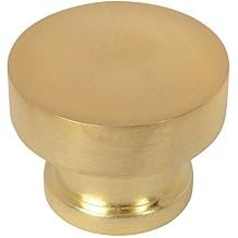 Cosmas 10 Pack 704BB Brushed Brass Round Contemporary Cabinet Hardware Knob - 1-1/4" Diameter