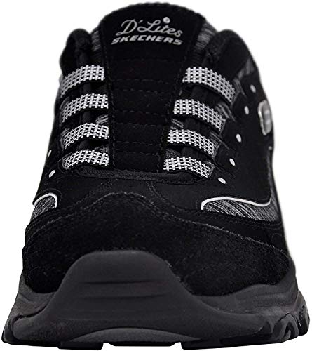 Skechers Women's D'Lites - Resilient Mule Slip-On Sneaker, Black, 9 M US
