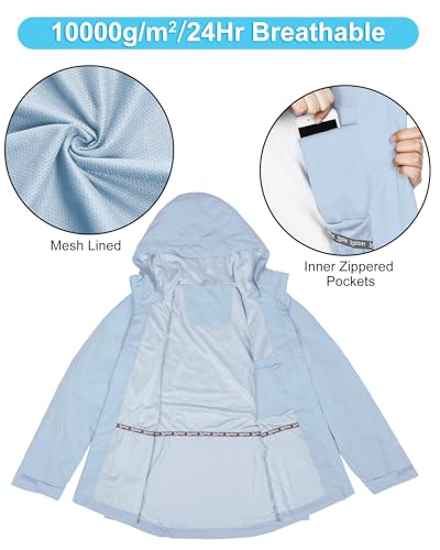 Image of 33,000ft Packable Rain Jacket for Women Waterproof Raincoats with Hood
