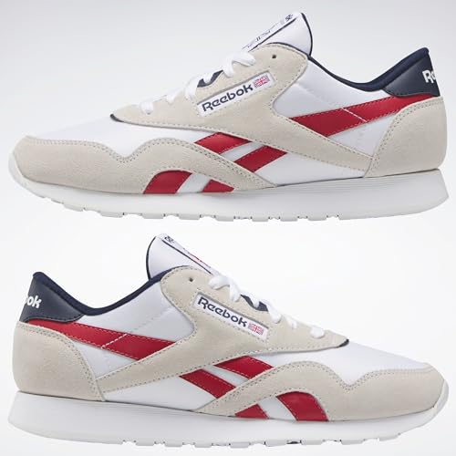 Reebok Herren Classic NylonSneaker, FTWR White Flash Red Vector Navy, 9 US
