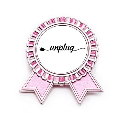 Broche Unplug Art déco en métal rose de taille M