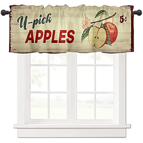 Victoroes Tasty Apples Vintage Rod Pocket Valance Cover