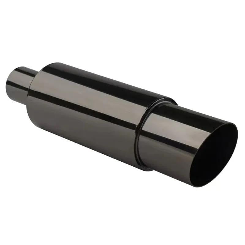 Embout silencieux d'échappement voiture noir 55mm avec tube résonateur