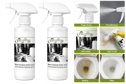 Image of Oxalic Acid Surface Cleaner Spray 200ml | Multi-Purpose Bathroom, Tile & Sink Stain Remover | Hard Surface Cleaning Spray for Home & Kitchen (Pack of 2)
