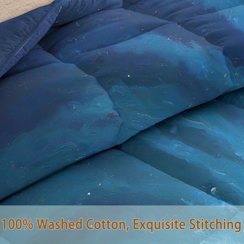 Manta sin funda de 155 x 220 cm cálida y suave con diseño azul 7