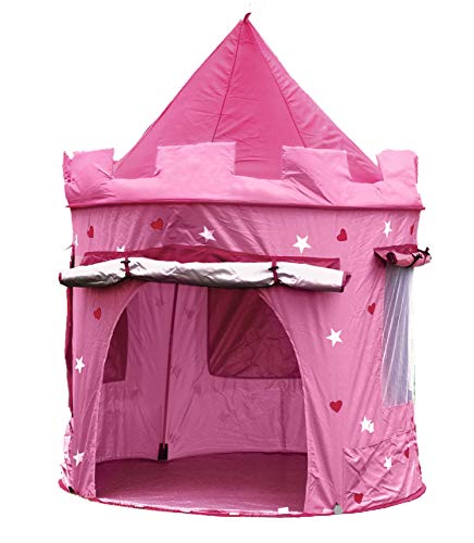 Kiddus Tienda casa casita Carpa campaña para niñas de Tela Lona Castillo Princesa, Pop UP Plegable para Jugar Juguete Infantil (Rose)