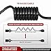 Nilight 7 Way to 5 Way Coiled Trailer Extension Wiring Harness 5FT Heavy Duty 7 Pin Round to 5 Pin Flat Jacket Cable Add Reverse Lights Adapter Cord for Tow Hitch Car RV Boat Truck, 2 Years Warranty
