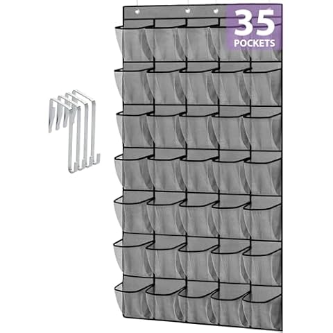 homyfort 35 Large Pockets Over the Door Shoe Organizer Cover