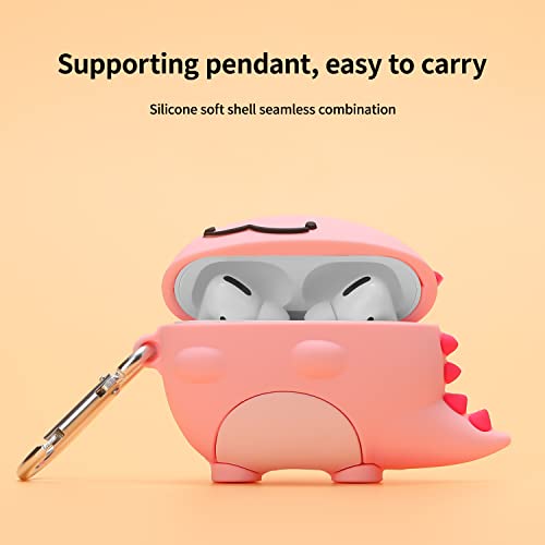 Image of Compatible with Airpods pro case，3D Cute Funny Silicone Skin Care Bottles Case Design, Accessories Key Chain Suitable for Fashion Girl Child Teen Boy Airpods pro Case (Pink Dragon pro)