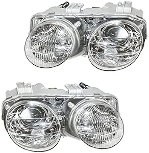 AM Autoparts Headlights Headlamps Left & Right Pair Set for 98-01 Acura Integra