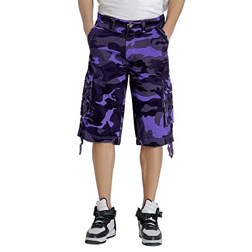 Dgwz Mens Cargo Shorts Multi Pockets Twill Cotton Relaxed Fit Outdoor Camo Cargo Short For Men #TOP2