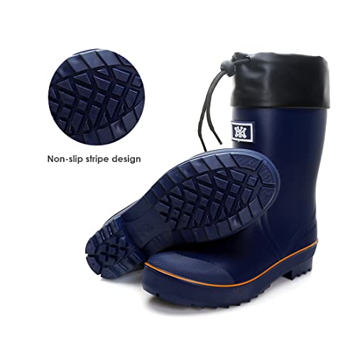 Rain Boots For Men, Waterproof Pvc Rubber Boots Mens Garden Boots, Comfort Mid-Calf Lightweight Adjustable Raining Shoes, Elastic Chelsea Ankle Rain Boots Fishing Shoes For Yard Farm Outdoor Work #TOP2